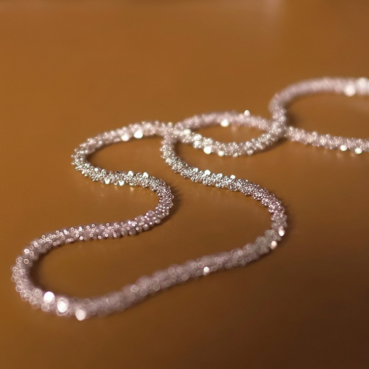 Celestial Shimmer Chain Necklace - 925 Silver Chain with Adjustable Length