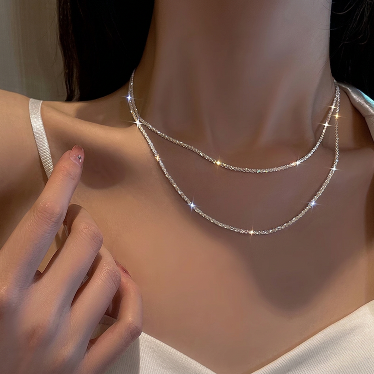 Celestial Shimmer Chain Necklace - 925 Silver Chain with Adjustable Length