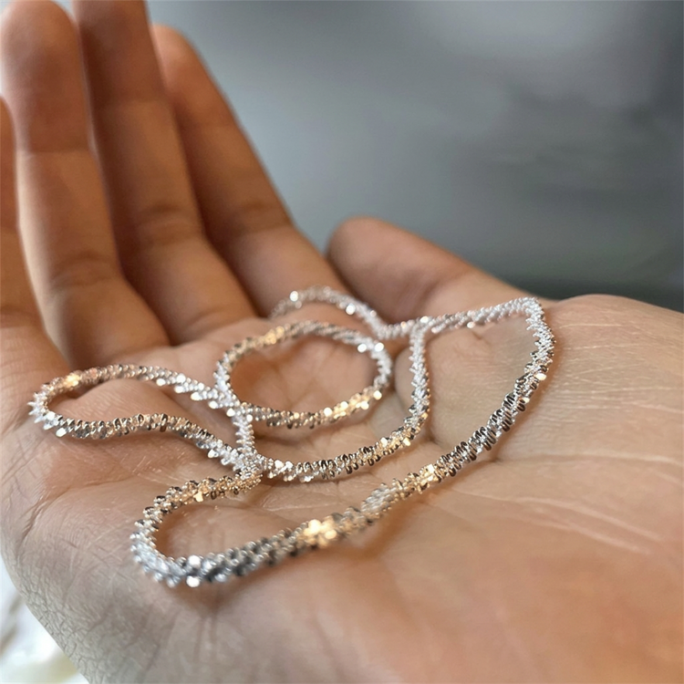 Celestial Shimmer Chain Necklace - 925 Silver Chain with Adjustable Length