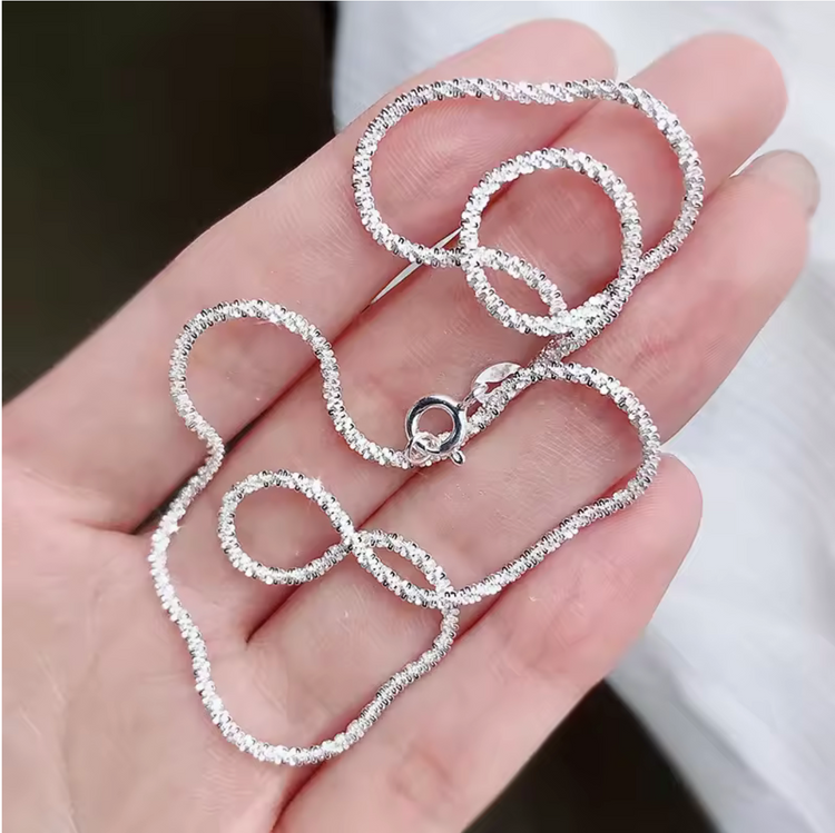 Celestial Shimmer Chain Necklace - 925 Silver Chain with Adjustable Length