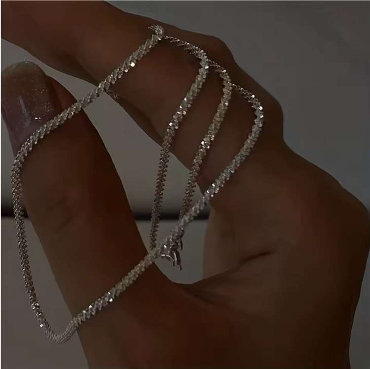 Celestial Shimmer Chain Necklace - 925 Silver Chain with Adjustable Length