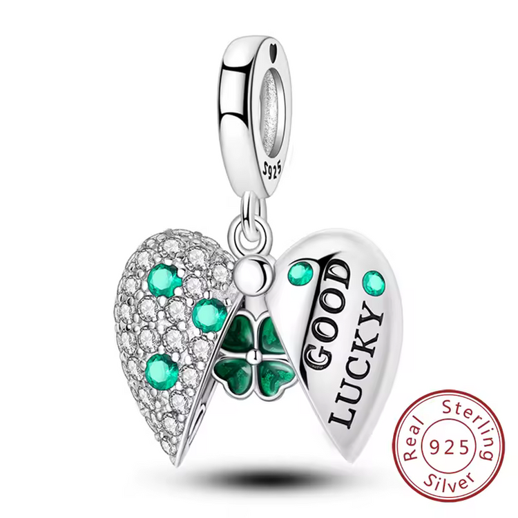 Lucky Charm Four-Leaf Clover Sterling Silver Pendant