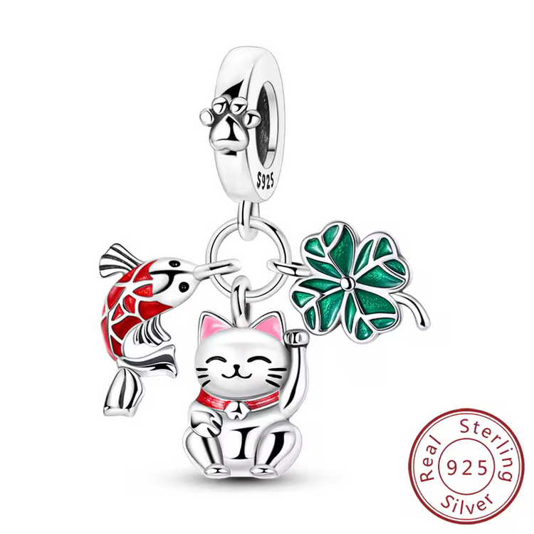 Lucky Charm Four-Leaf Clover Sterling Silver Pendant