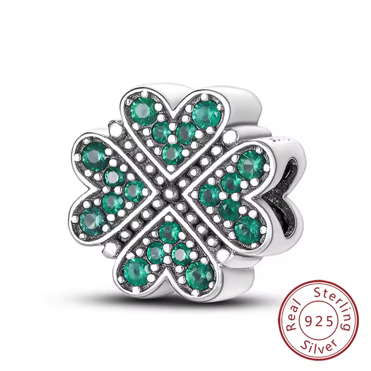 Lucky Charm Four-Leaf Clover Sterling Silver Pendant