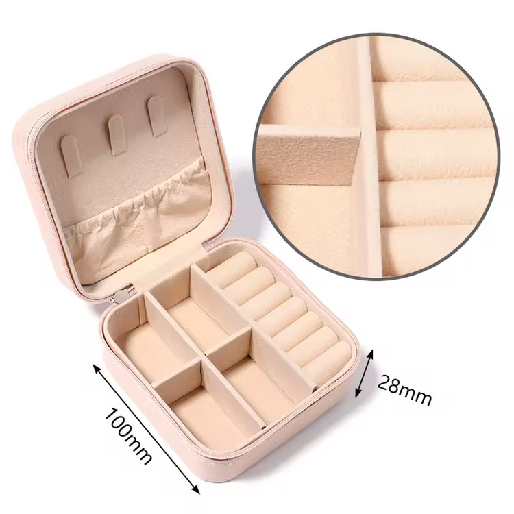 Compact Jewelry Storage Box - Premium PU Leather Organizer