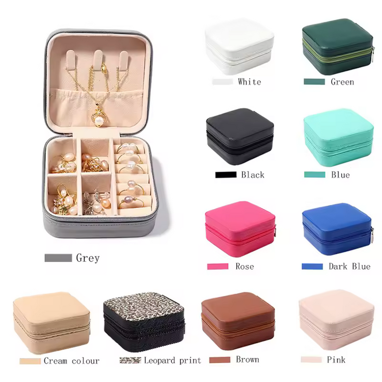 Compact Jewelry Storage Box - Premium PU Leather Organizer