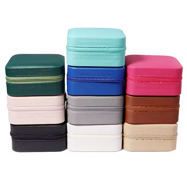 Compact Jewelry Storage Box - Premium PU Leather Organizer