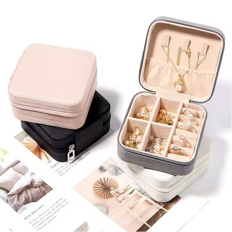 Compact Jewelry Storage Box - Premium PU Leather Organizer