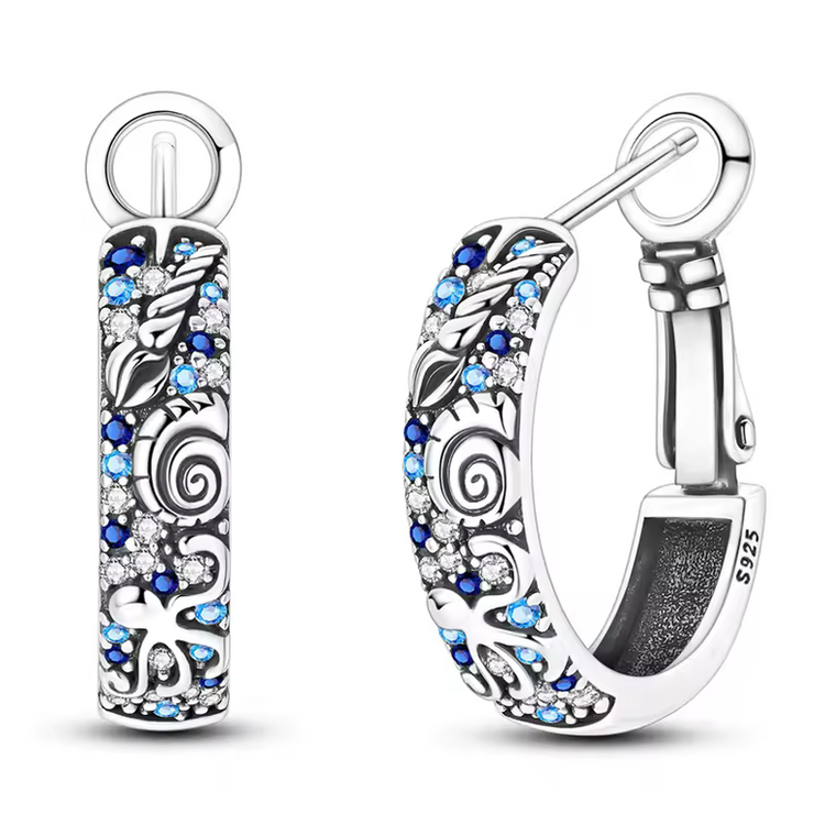 Silver Cubic Zirconia Hoop Earrings