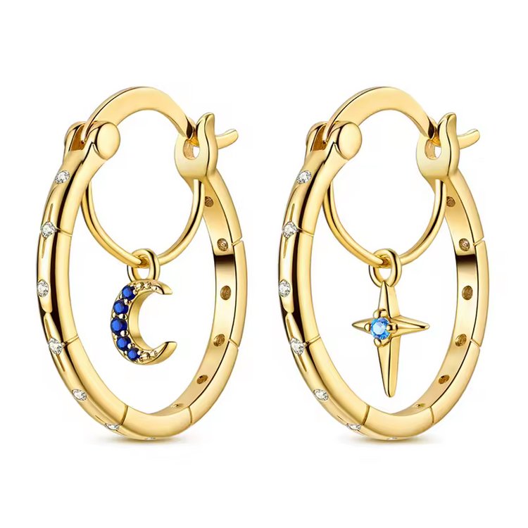 Silver Cubic Zirconia Hoop Earrings