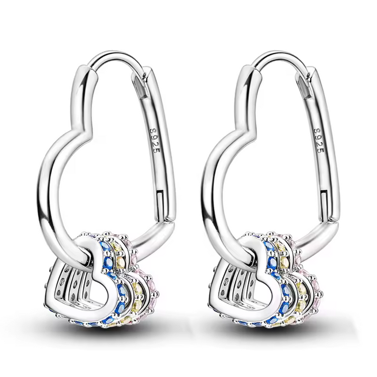 Silver Cubic Zirconia Hoop Earrings