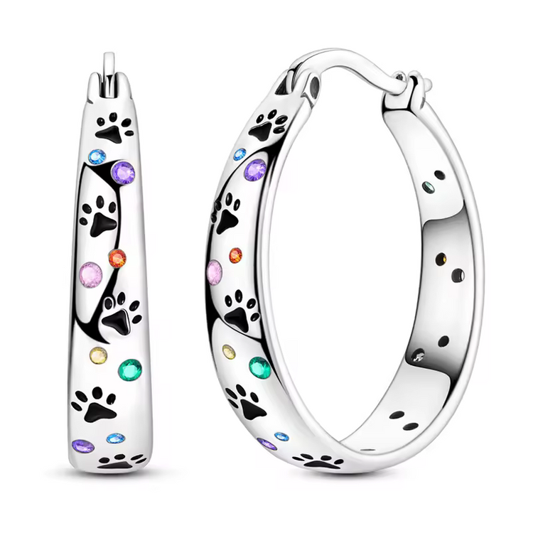 Silver Cubic Zirconia Hoop Earrings