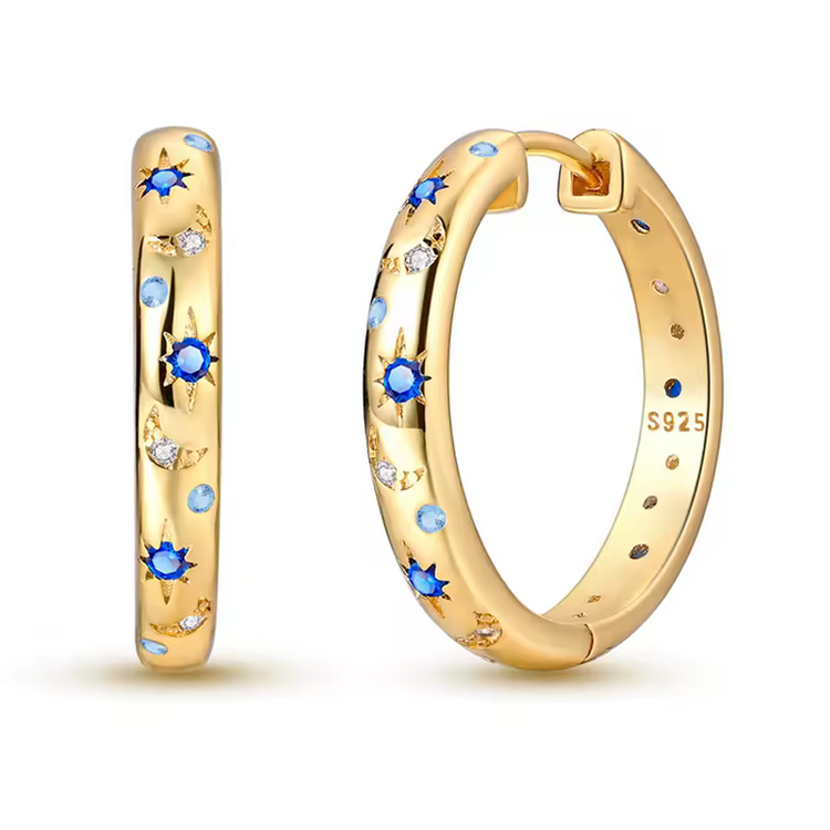 Silver Cubic Zirconia Hoop Earrings