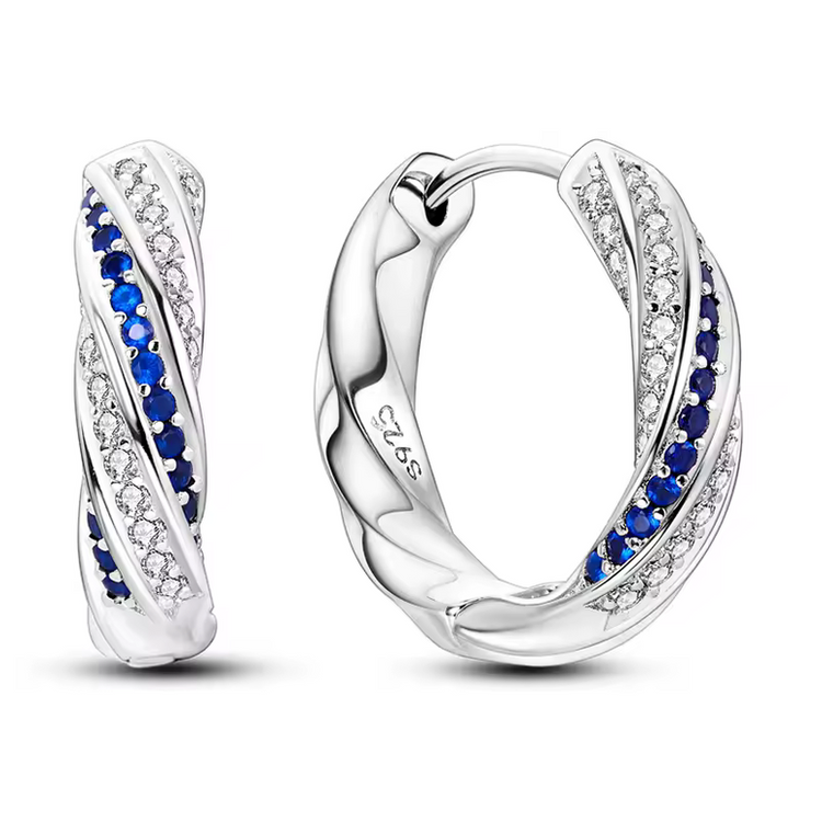 Silver Cubic Zirconia Hoop Earrings