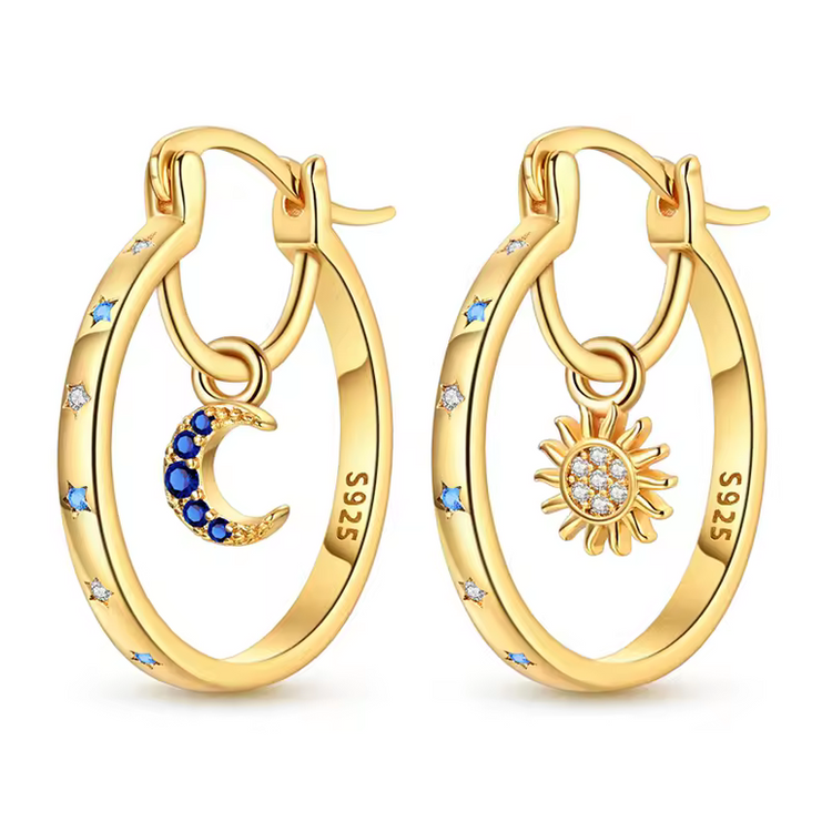 Silver Cubic Zirconia Hoop Earrings