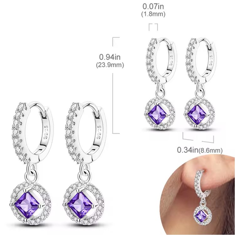 Silver Cubic Zirconia Hoop Earrings