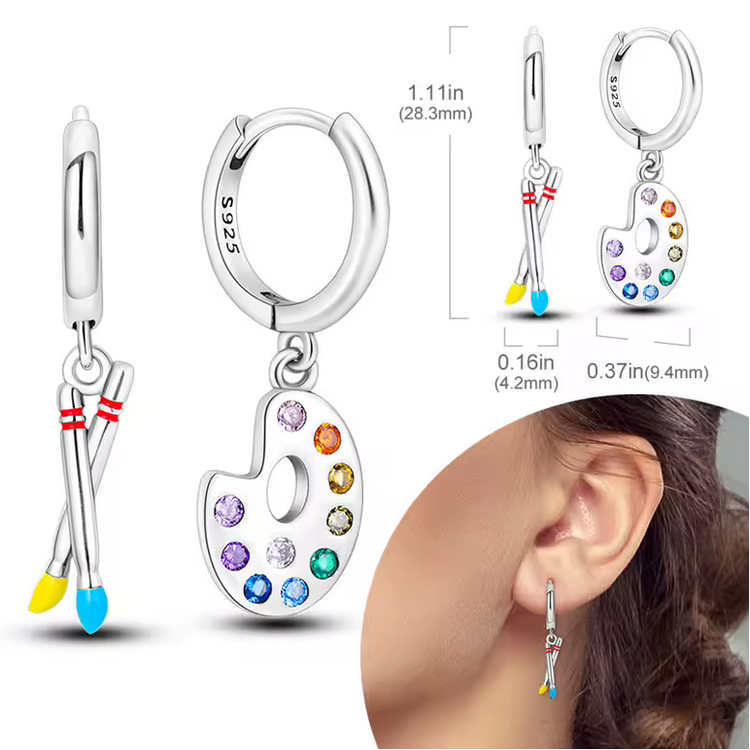 Silver Cubic Zirconia Hoop Earrings