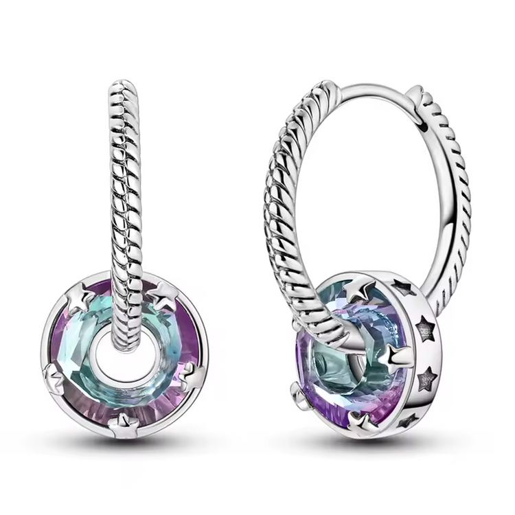 Silver Cubic Zirconia Hoop Earrings