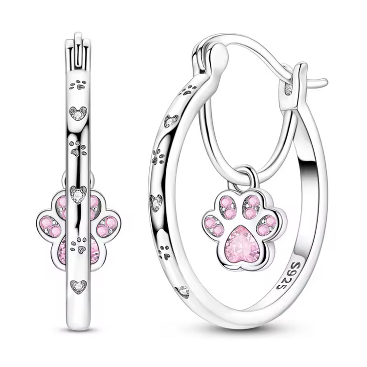 Silver Cubic Zirconia Hoop Earrings