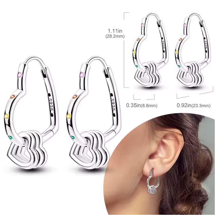 Silver Cubic Zirconia Hoop Earrings