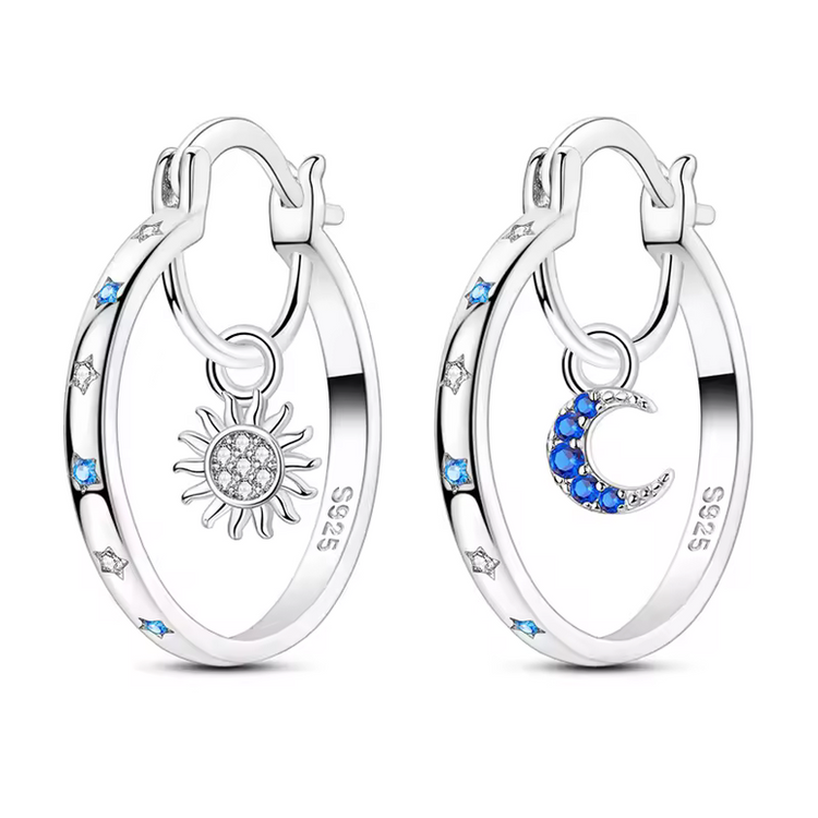 Silver Cubic Zirconia Hoop Earrings