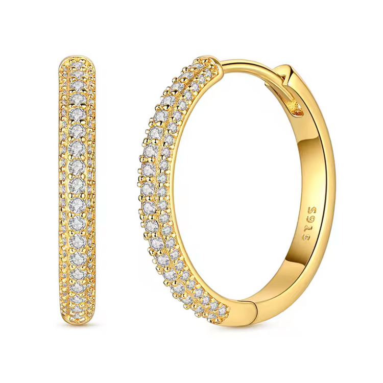 Silver Cubic Zirconia Hoop Earrings