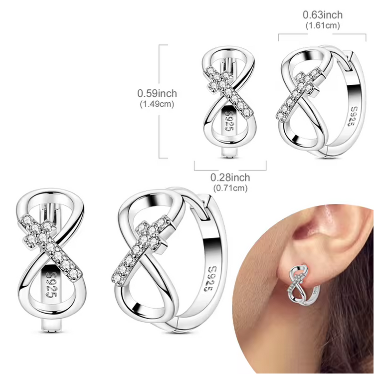 Silver Cubic Zirconia Hoop Earrings