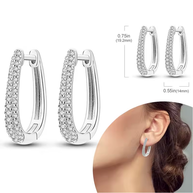 Silver Cubic Zirconia Hoop Earrings
