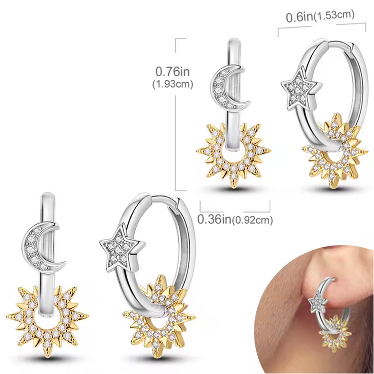 Silver Cubic Zirconia Hoop Earrings