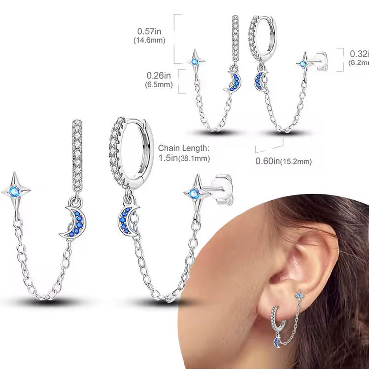 Silver Cubic Zirconia Hoop Earrings