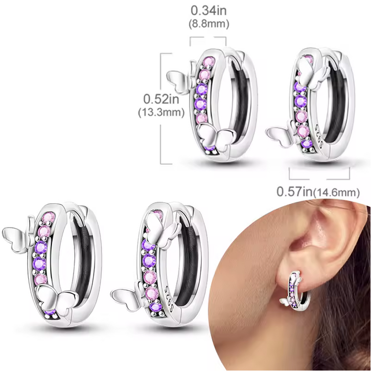Silver Cubic Zirconia Hoop Earrings