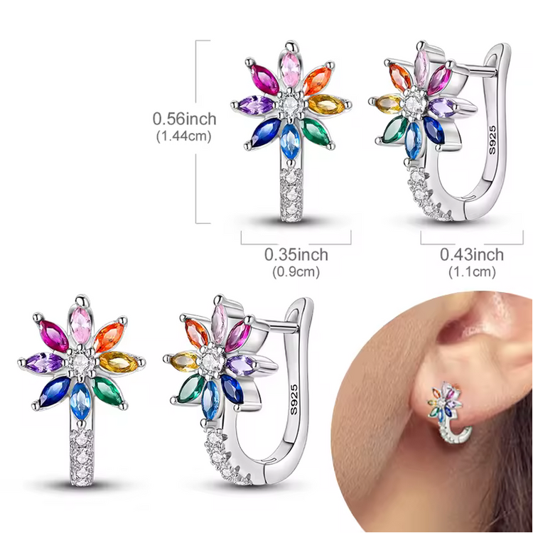 Silver Cubic Zirconia Hoop Earrings