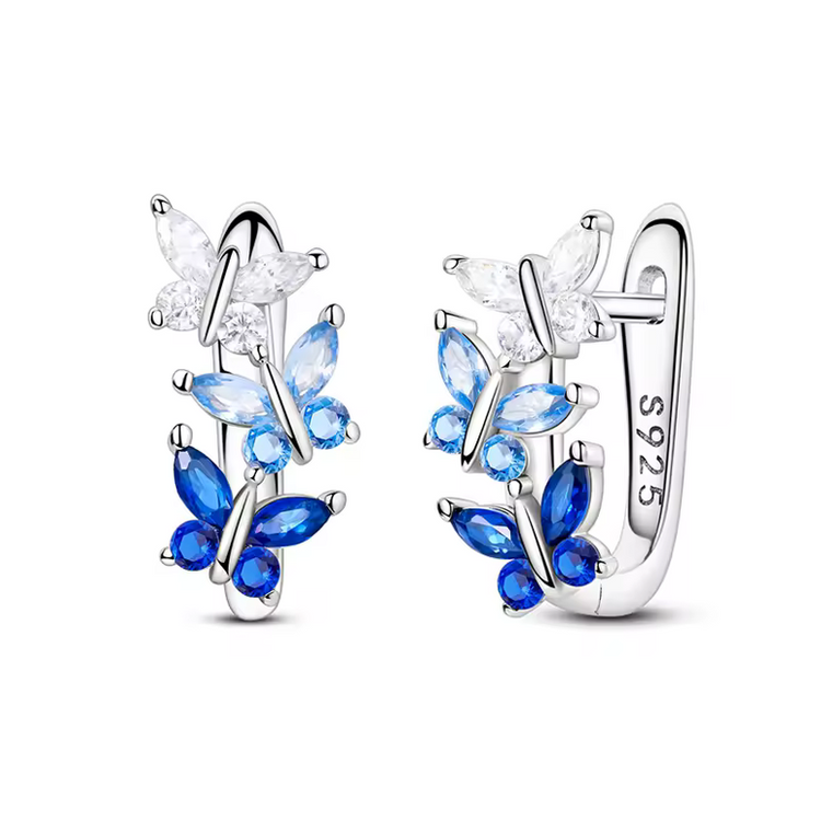 Silver Cubic Zirconia Hoop Earrings