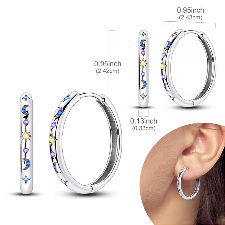 Silver Cubic Zirconia Hoop Earrings