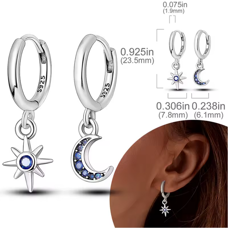 Silver Cubic Zirconia Hoop Earrings