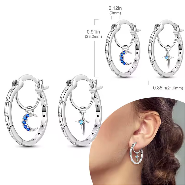 Silver Cubic Zirconia Hoop Earrings