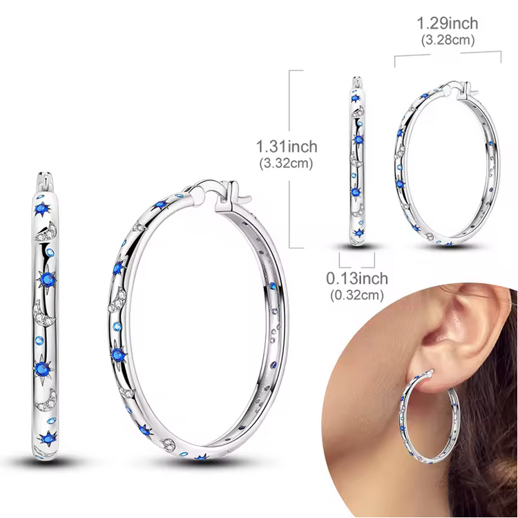 Silver Cubic Zirconia Hoop Earrings