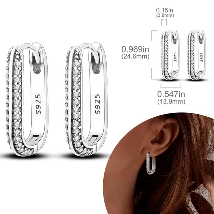 Silver Cubic Zirconia Hoop Earrings