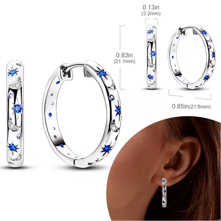 Silver Cubic Zirconia Hoop Earrings