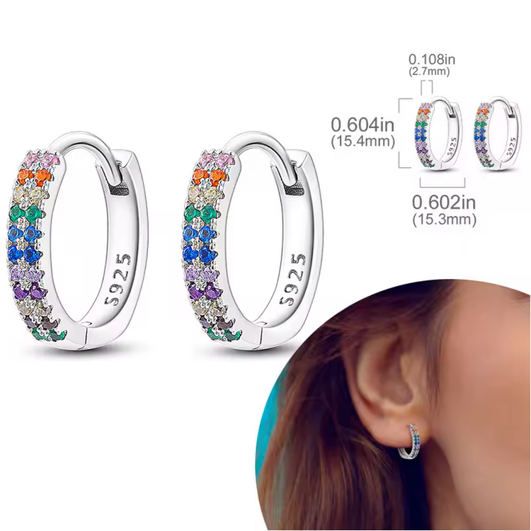 Silver Cubic Zirconia Hoop Earrings
