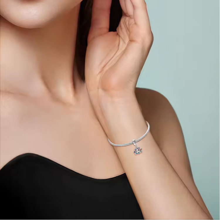 925 Sterling Silver Zircon Charm Bead