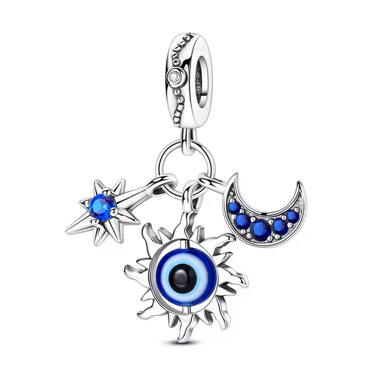 925 Silver Blue Zircon Charm Bead –  Bracelet Pendant