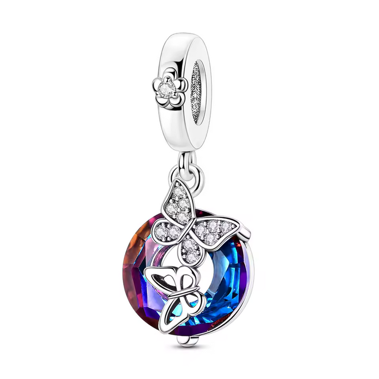925 Silver Blue Zircon Charm Bead –  Bracelet Pendant