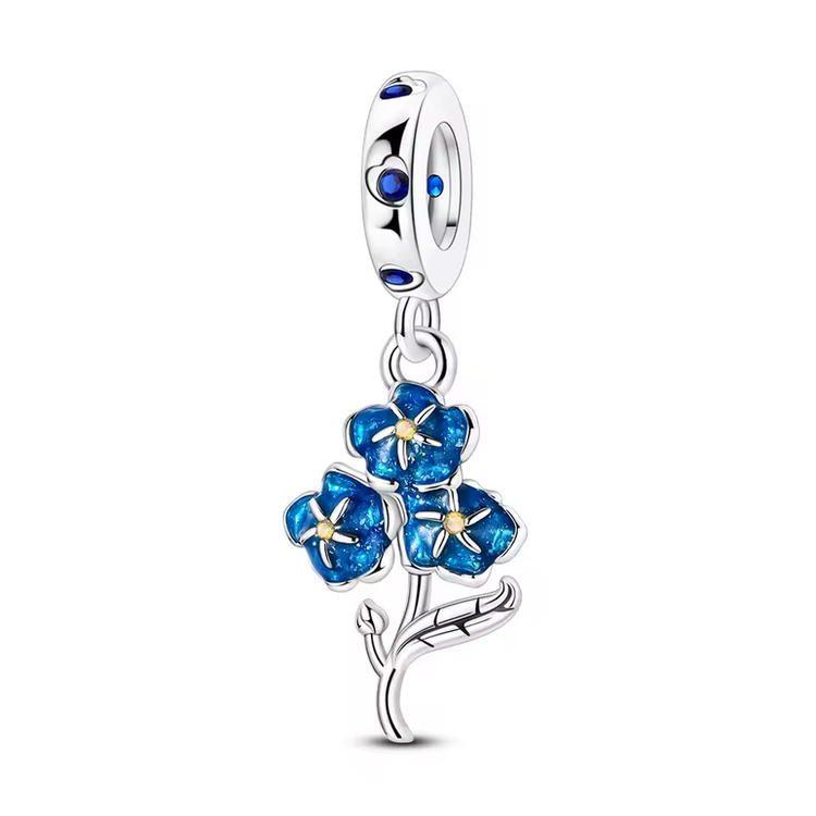 925 Silver Blue Zircon Charm Bead –  Bracelet Pendant