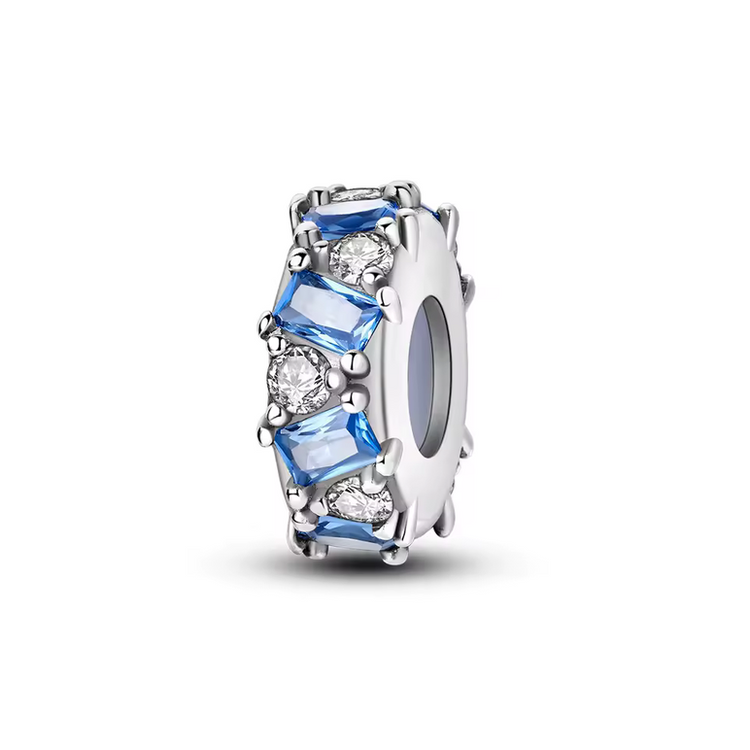 925 Silver Blue Zircon Charm Bead –  Bracelet Pendant