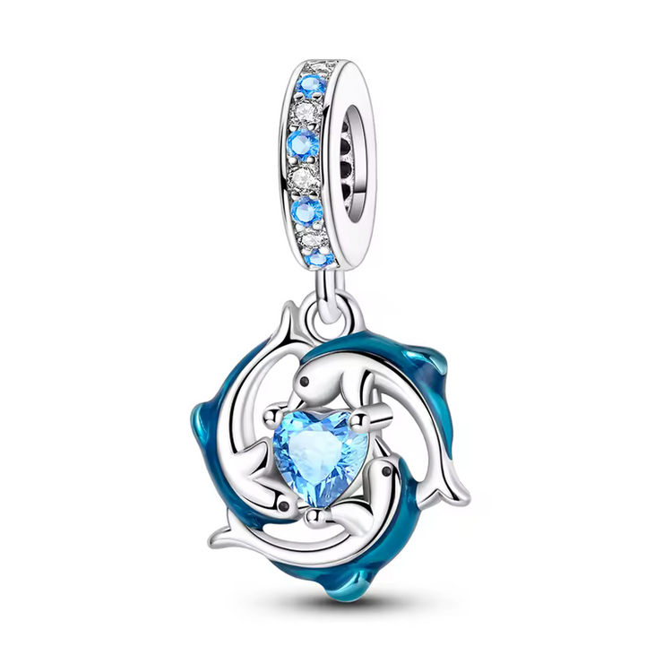 925 Silver Blue Zircon Charm Bead –  Bracelet Pendant