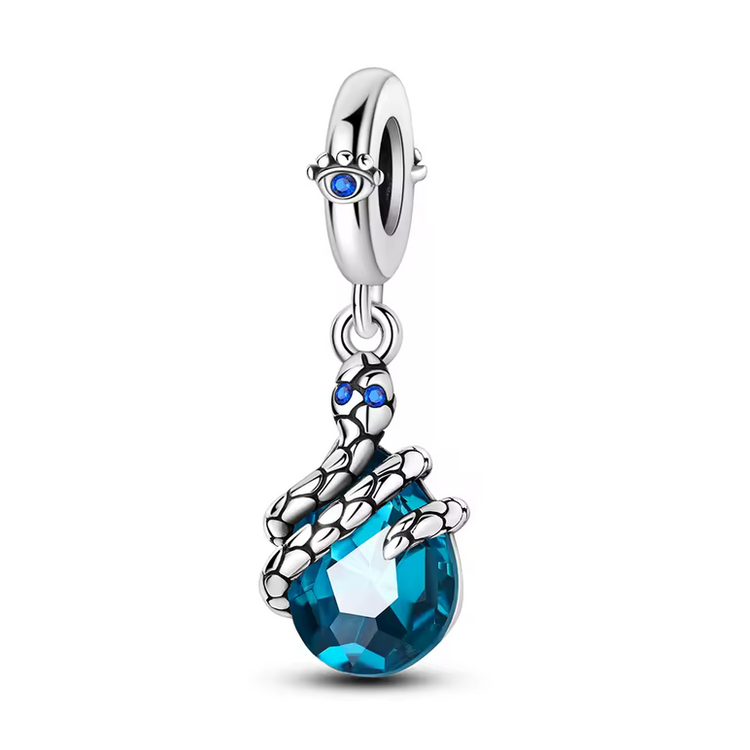 925 Silver Blue Zircon Charm Bead –  Bracelet Pendant