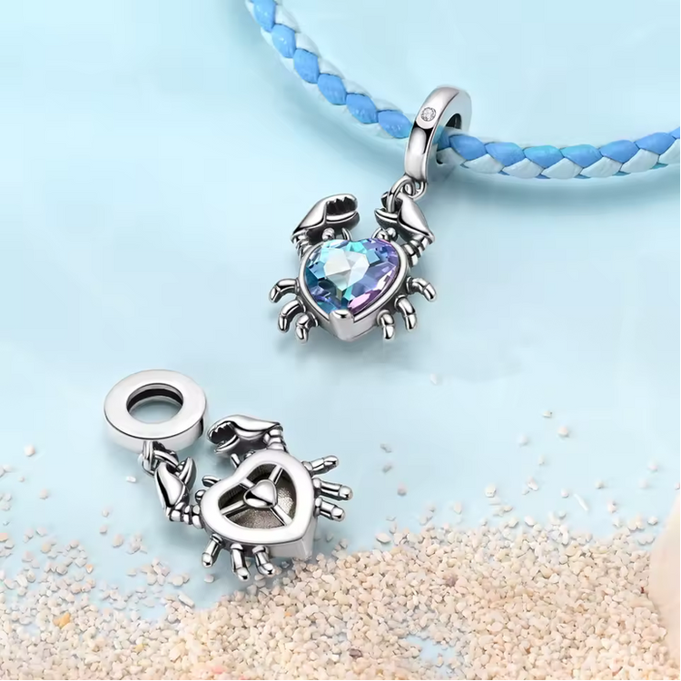 925 Silver Blue Zircon Charm Bead –  Bracelet Pendant