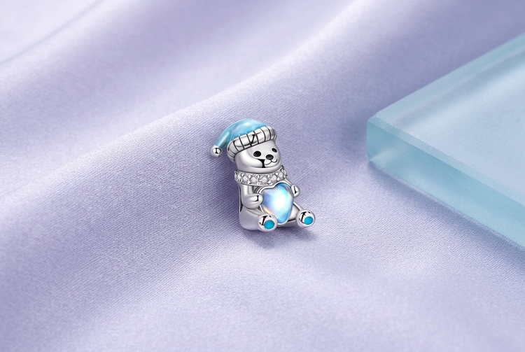 925 Silver Blue Zircon Charm Bead –  Bracelet Pendant