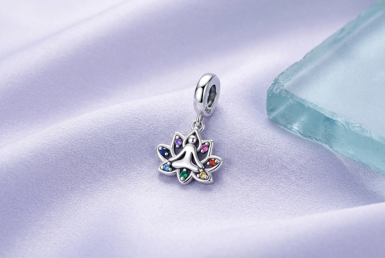 925 Sterling Silver Zircon Charm Bead